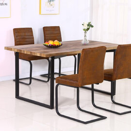 Belton Wooden Dining Table In Natural And Black