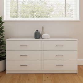 Belvian Wooden Chest Of 6 Drawers in White
