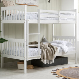 Bemidji Wooden Bunk Bed In White