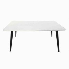 Benecia Large Wooden Dining Table in White and Black