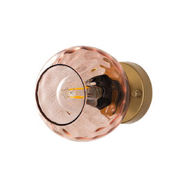 Benek Metal Wall Light in Pink and Gold