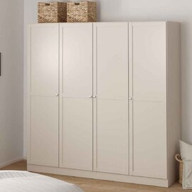 Bensalem Wooden Wardrobe with 4 Doors in Cashmere