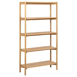 Benson Tall Wooden Bookcase With 4 Shelves In Oak