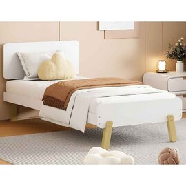 Benson Wooden Single Bed In White