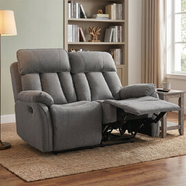 Benvro Fabric Recliner 2 Seater Sofa in Grey