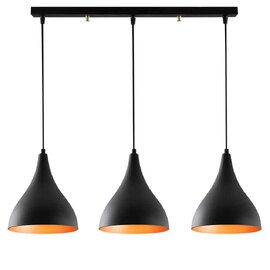 Berceste 3 Lights Metal Ceiling Pendant Light in Matt Black