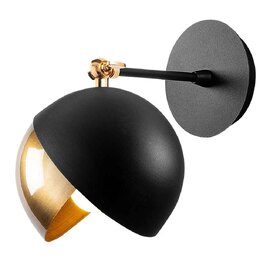 Berceste Adjustable Orb Metal Wall Lamp in Black and Gold