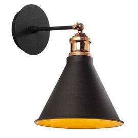 Berceste Metal Barn Shade Wall Lamp in Black