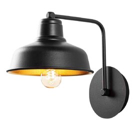 Berceste Metal Barn Style Wall Lamp in Black