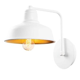 Berceste Metal Barn Style Wall Lamp in White