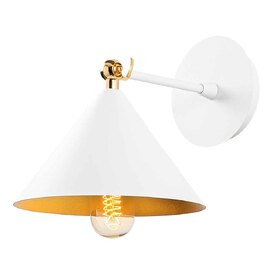 Berceste Metal Cone Wall Lamp in White
