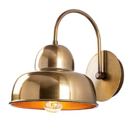 Berceste Metal Round Wall Lamp in Gold