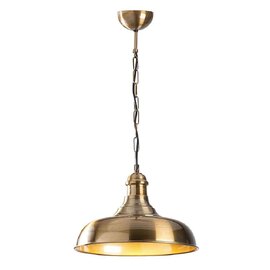 Berceste Metal Shallow Dome Ceiling Pendant Light in Gold