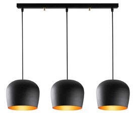 Berceste Round 3 Lights Metal Ceiling Pendant Light in Black