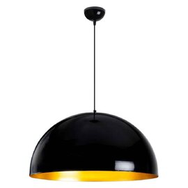 Berceste Round Bowl Large Metal Ceiling Pendant Light in Black