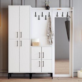 Bergen Wooden Hallway Furniture with Mirror in White