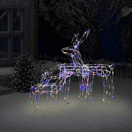 Bertram 3-Piece LED Lighted Reindeer Christmas Display - Colourful