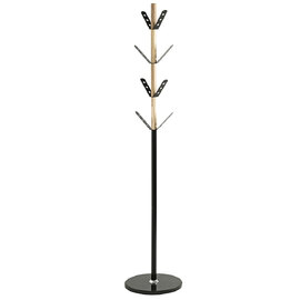 Bessemer Metal Coat Stand With Marble Base In Black Natural