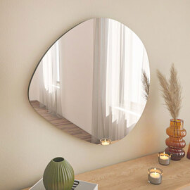 Besso Glass Wall Dressing Mirror with Black MDF Frame