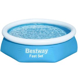 Bestway Fast Set Inflatable Swimming Pool Round 244x61cm In Blue