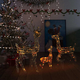 Bethany 300 LED Acrylic Christmas Family Reindeer - Colourful