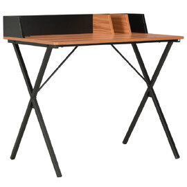 Beverly Wooden Laptop Desk In Black And Brown