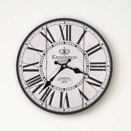 Biagio Wooden Vintage London Design Wall Clock In Multicolour