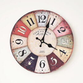 Biagio Wooden Vintage Wall Clock In Multicolour