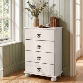 Bickley Wooden Chest Of 4 Drawers in White
