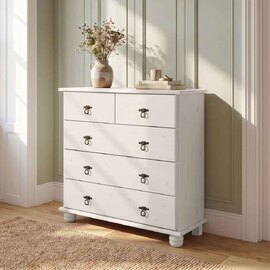 Bickley Wooden Chest Of 5 Drawers in White