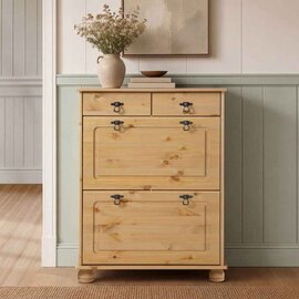 Bickley Wooden Shoe Storage Cabinet in Natural