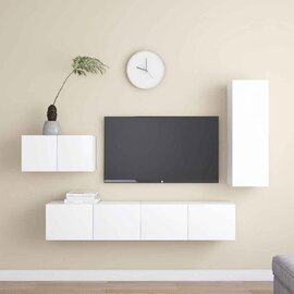 Binnenstad 90cm Wooden 4 Piece Entertainment Unit In White