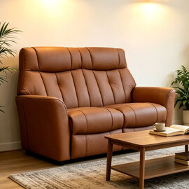 Bionel Leather 2 Seater Sofa in Camel