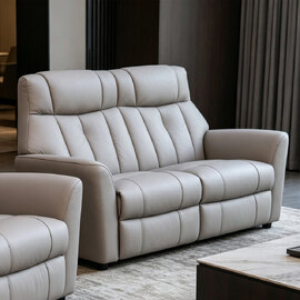 Bionel Leather 2 Seater Sofa in Grey
