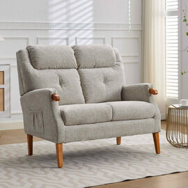 Itaquera Fabric 2 Seater Sofa in Linen