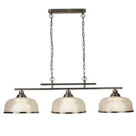 Bistro II 3 Light Ceiling Bar In Antique Brass