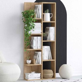 Blaze Tall Wooden Bookcase in Oak