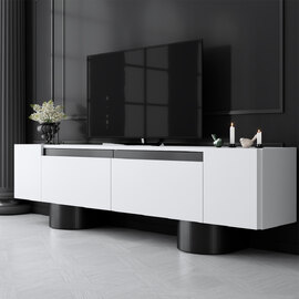 Boheme Wooden TV Stand With 2 Flap Doors In White And Black