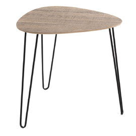 Bohemia Large Wooden End Table With Metal Legs In Oak