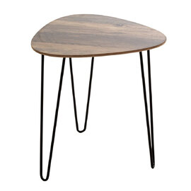 Bohemia Small Wooden End Table With Metal Legs In Dark Oak