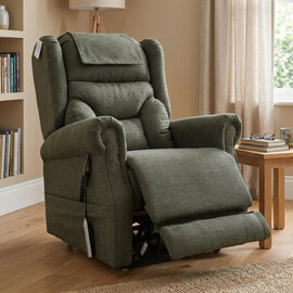 Boise Fabric Dual Motor Lift and Tilt Recliner Chair In Olive