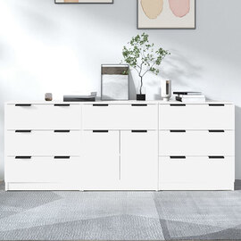 Bolivar Wooden Sideboard With 2 Doors 7 Drawers In White