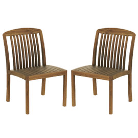 Bolivia Rich Brown Wooden Garden Side Chairs In Pair
