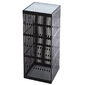 Bolivia Small Glass Metal Decorative Pillar In Black