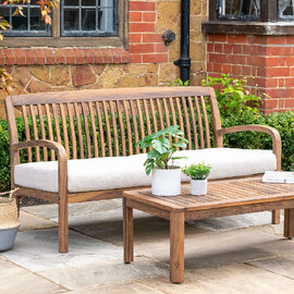 Bolivia Wooden Garden 2 Sofa Seater In Brown