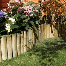 Bory Wooden Garden Set Of 4 Border Roll Fench In Natural