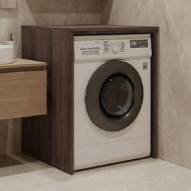 Bosco Wooden Washing Machine Cabinet in Dark Walnut