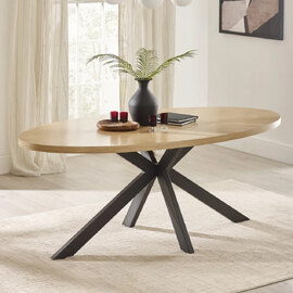 Bostel Oval Wooden Dining Table in Oak
