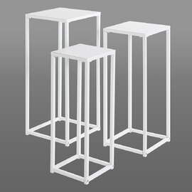 Boulder Metal Set Of 3 Planter In White