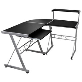 Boulder Wooden Corner Computer Desk In Black